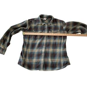 Carhartt Women Flannel Plaid Long Sleeve Button Up‎ Shirt Jacket Casual Workwear